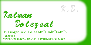 kalman dolezsal business card